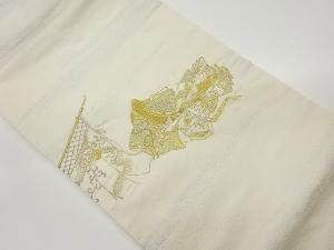 几帳に姫模様刺繍名古屋帯